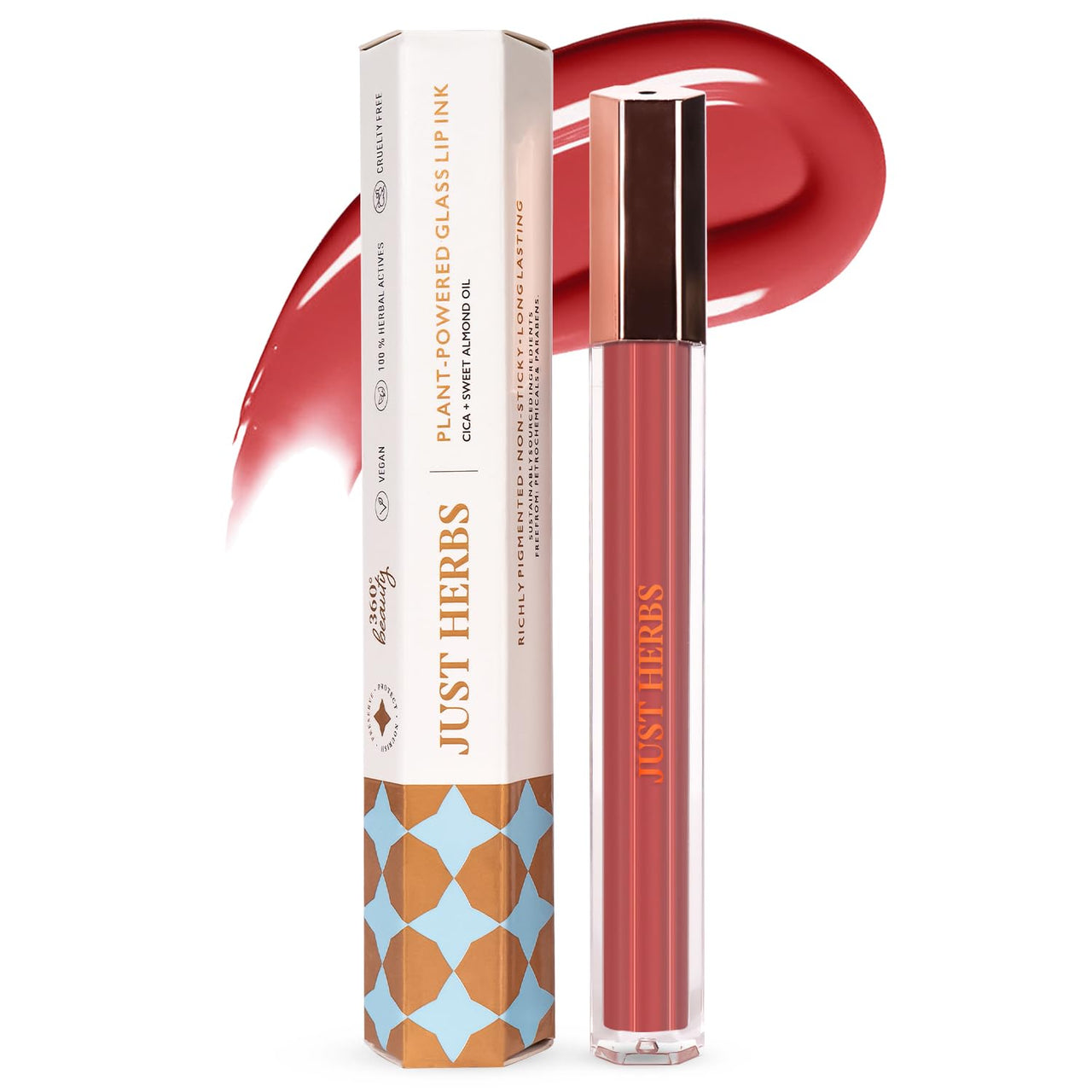 Just Herbs Lip Ink Lipstick Cica Infused Transfer Proof Long Lasting Plant Powered Lipstick for Women 2 ml (Velvet Taupe)