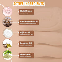 Glamveda Glutathione Skin Lightening & Whitening Soap with Kojic Acid | Works for Dark spots, Acne scars & Hyperpigmentation | Nourishing Soap for radiant & Soft skin (Pack of 2)