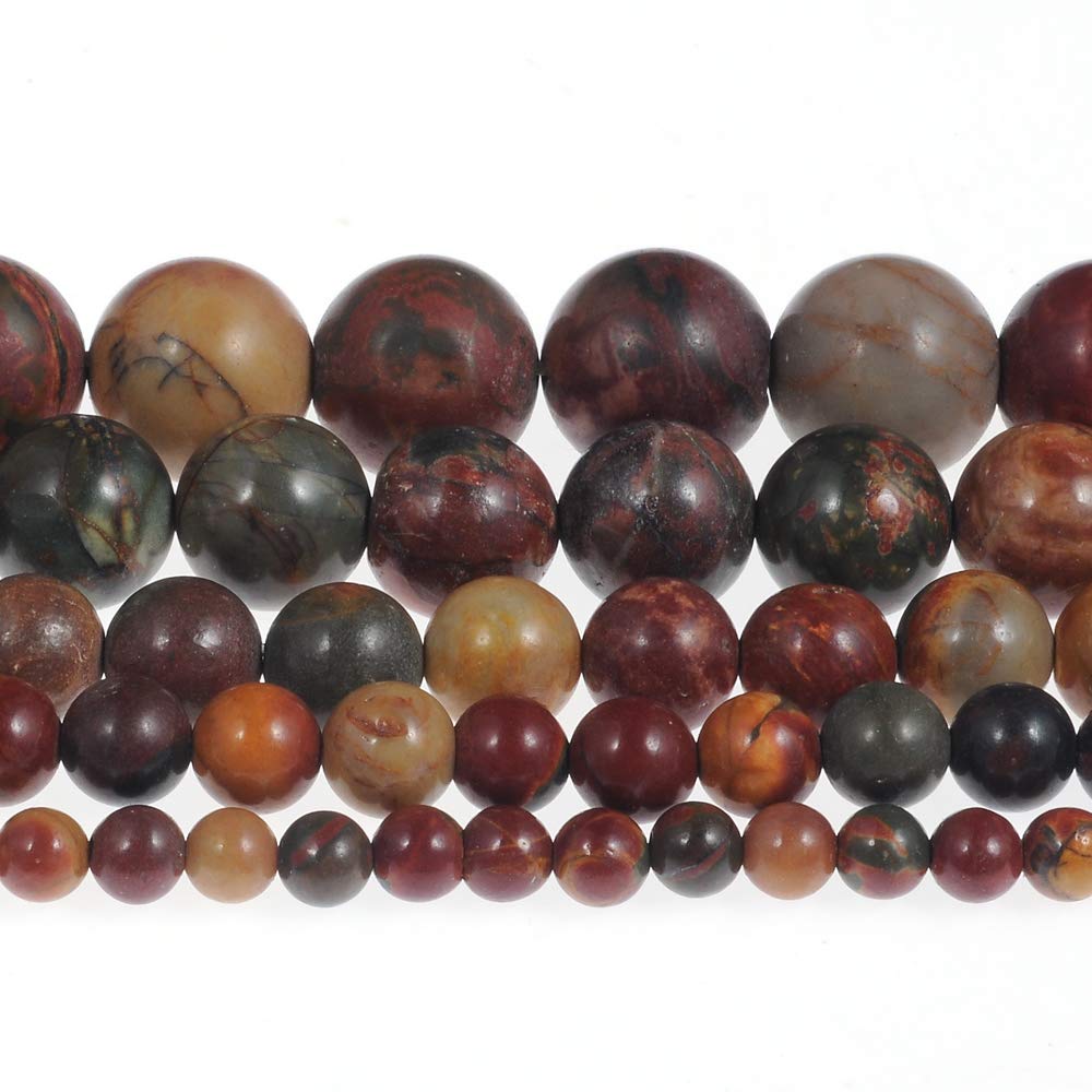 Natural Stone Beads 8mm Picasso Gemstone Round Loose Beads Crystal Energy Stone Healing Power for Jewelry Making DIY,1 Strand 15" Picasso Stone