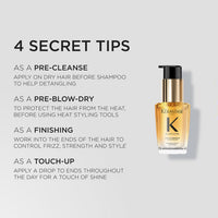 Kérastase Elixir Ultime Hair Oil-In-Serum 30ml | |For All Hair Types | 2X Shinier Hair | 96H Anti-Frizz Action | Infused with French Camellia, Marula and Argan Oils