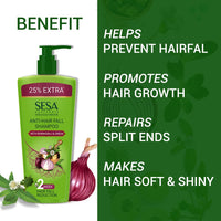 SESA Ayurvedic Anti Hairfall Shampoo For Dry And Frizzy Hair Reduces Hairfall Made With 6 Ayurvedic Herbs Paraben Free Shampoo - 500ml