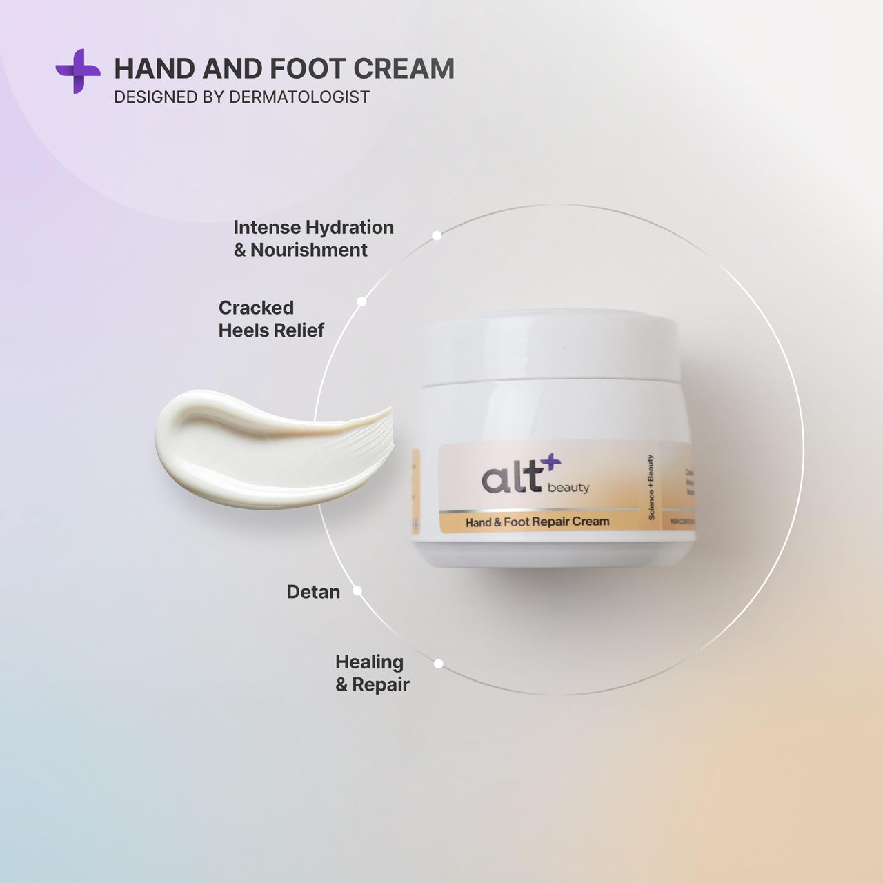 altBeauty Hand & Foot Repair Cream, 100gm| Cracked Heels Relief | Intense Hydration and Nourishment | Detan, Softening and Smoothing |Designed by Dermatologist
