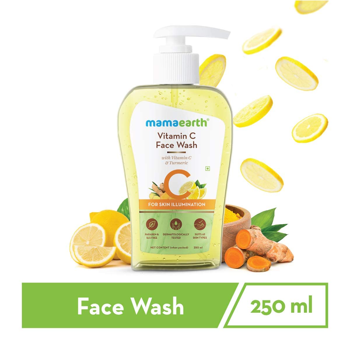 Mamaearth Vitamin C Face Wash for Women & Men 250ml- Toxin-Free & Oil-Free Face Wash for Acne-Prone, Dry & Oily Skin - Illuminates Skin