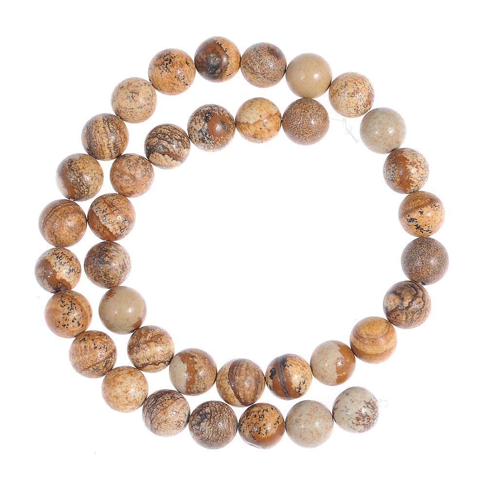 Natural Stone Beads 6mm Picture Jasper Gemstone Round Loose Beads Crystal Energy Stone Healing Power for Jewelry Making DIY,1 Strand 15"