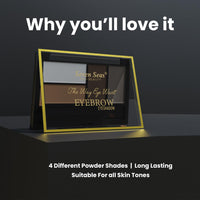 Seven Seas The Way Eye Want Eyebrow Palette | Travel Friendly | Easily Blendable | With Dual Ended Eyebrow Brush and Sponge (Shade-01, 11.5g)