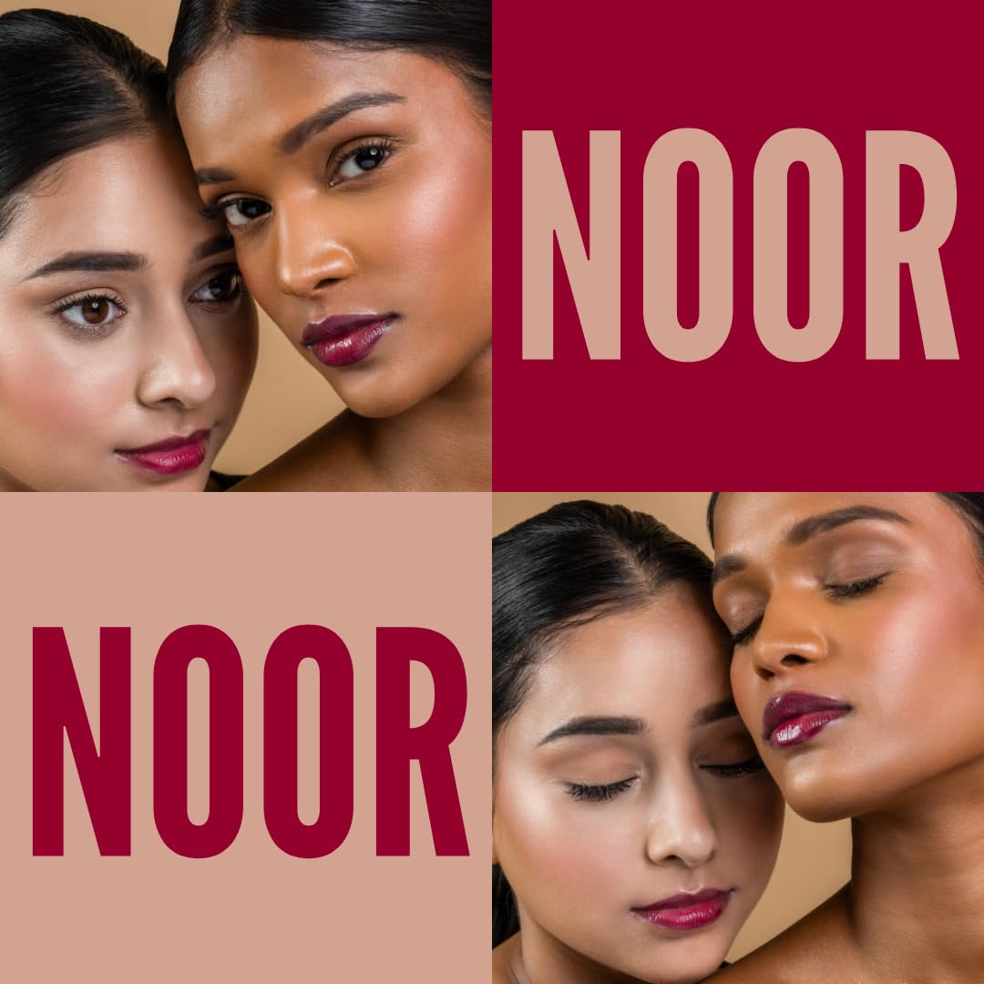 MyHues HyGlow Lip Elixir, Lip Gloss and Oil Hybrid, Nourishing Jojoba, Almond, Squalane 100% (Plant Derived), Shea Butter, Moisturizing, Buildable Colour, Glossy Finish (Deep Burgundy (Noor))