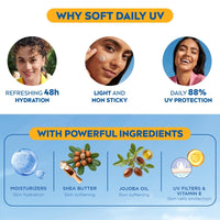 NIVEA Soft Daily UV Light Moisturising Cream with SPF-15, Vitamin E, Shea butter and Jojoba oil | Light Weight & Non Greasy | 48H Hydration| UV Protection | All Skin types |200ml