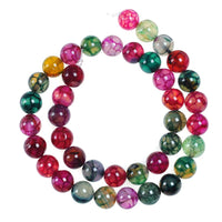 Stone Beads 6mm Multi-Color Tourmaline Gemstone Round Loose Beads Crystal Energy Stone Healing Power for Jewelry Making DIY,1 Strand 15