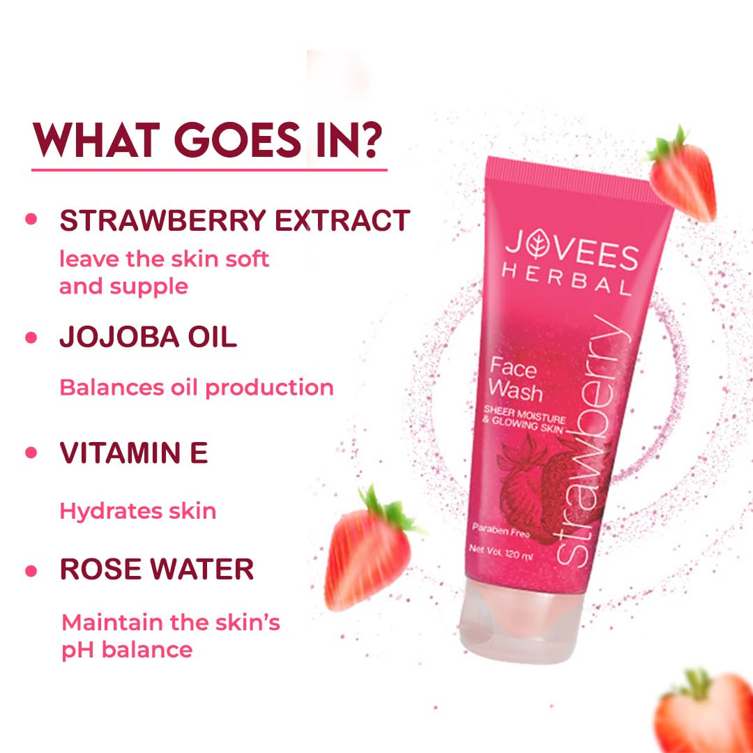 Jovees Face Wash - Strawberry, 120ml (Pack of 2)