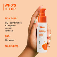 Plum 3% Vitamin C Moisturizer with Mandarin | For Glowing Skin | For Hyperpigmentation & Dull Skin | Improves Uneven Skin Tone & Elasticity | Fragrance-Free | 100% Vegan