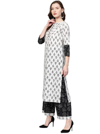 Yash Gallery Women's  Cotton Floral Printed Straight Kurta Palazzo & Dupatta Set for Women