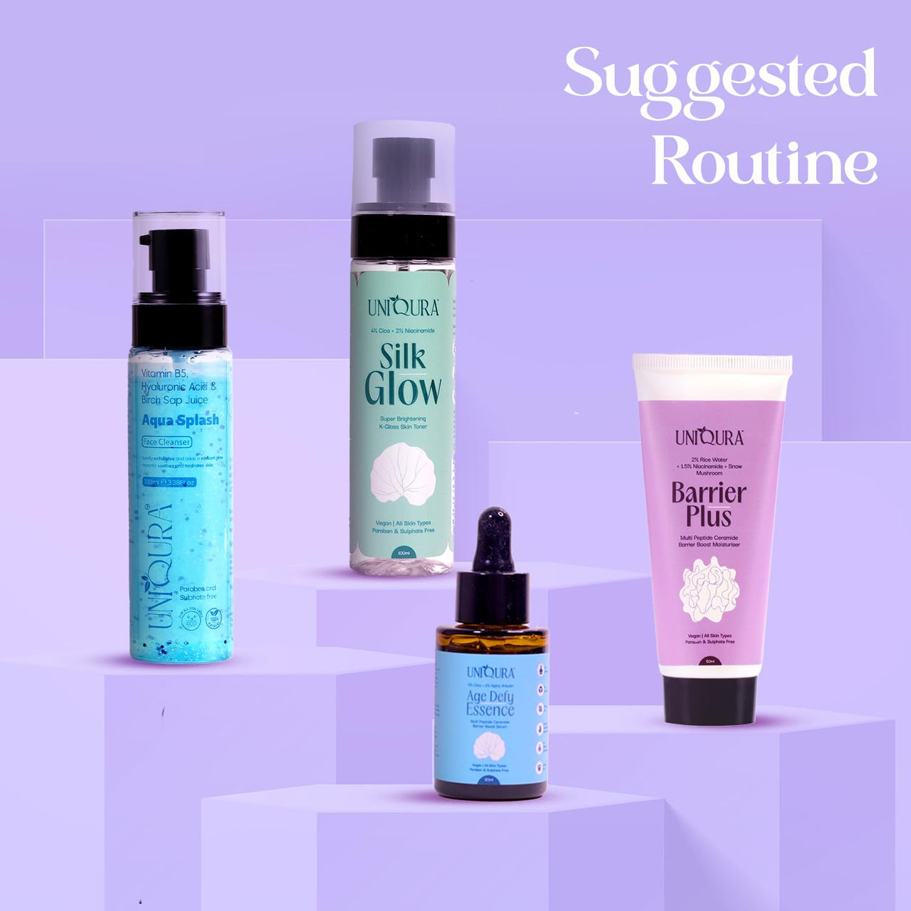 Uniqura Peptide Ceramide Moisturiser Cream for Dry to Normal Skin (50ml) - Formulated with Rice Bran Water & Niacinamide, Non-Comedogenic Moisturizer For Face and Body Barrier Repair Cream