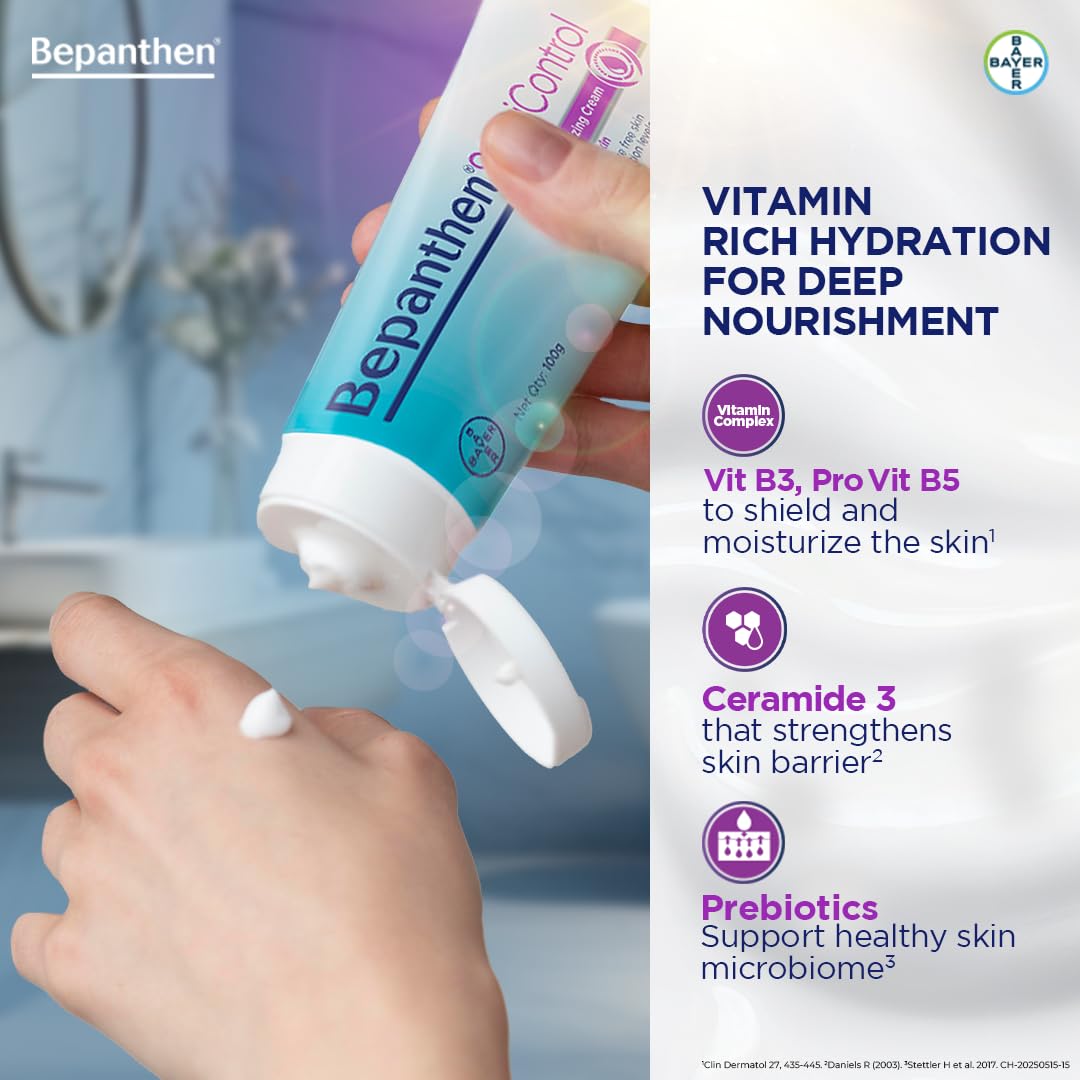 Bepanthen Sensi Control Daily Moisturizing Cream, Worlds No.1 Skincare Brand, For Dry & Sensitive Skin, 100 gm