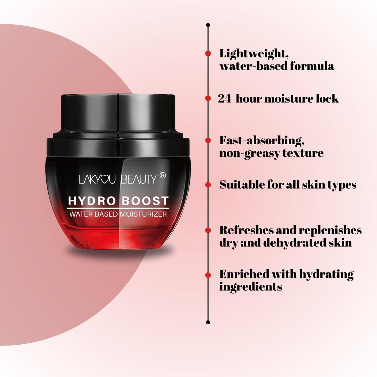 Lakyou Beauty Hydro Boost Water Based Moisturizer | 24hrs Moisture | Instantly Absorbs | 50ml