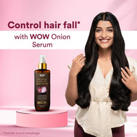 WOW Skin Science Red Onion Black Seed Hair Serum - with Red Onion Seed Oil Extract, Watercress - NON STICKY - for Frizz Control & Replenishing Dry, Dull Hair - No Parabens, Silicones & PEG - 100mL