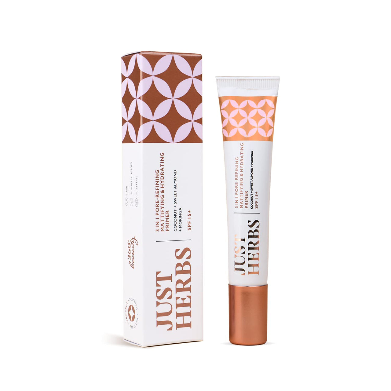 Just Herbs Concealer For Full Face Makeup Oil 6Ml (Natural) & 3 In 1 Pore-Refining,Minimizer Mattifying & Hydrating Primer 20G Combo,Acne Prone, 2 count