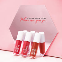 Just Herbs Ayurvedic Liquid Matte Lipstick Kit Set Of 5 With Long Lasting, Hydrating & Lightweight Lip Colour, Brights & Pinks - Paraben & Silicon Free - 5 Ml