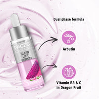 FACES CANADA Glow Lift Serum, 27 ml | Dragon Fruit & Arbutin | Biphasic Face Serum | Restores Glow & Hydrates For Spotless, Radiant & Plump Skin | Helps Reduce Dark Spots & Pigmentation | 2% Salicylic Acid (w/w)