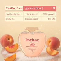 lovelang Peach + Biotin Shampoo | Hair Fall Control & Volume Boost | Strengthens Roots | Fruity Peach Scent | for All Hair Types | 230ml