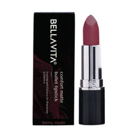 BELLAVITA Comfort Matte Bullet Lipstick| Intense Colour| Creamy Matte Finish| Intense Moisturisation| Smooth Glide| Lipsticks for Women| 4 Hr Stay, Berry Nude, 4.2 gm