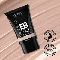RENEE Face Base BB Cream 7 in 1 with SPF 30 PA+++ Peanut 30ml| Enriched with Hyaluronic Acid & Vitamin C| Hydrates, Nourishes & Smoothens Skin