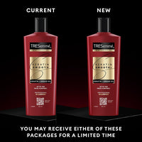 TRESemme Keratin Smooth+ Shampoo 180ml With Keratin Protein and Argan Oil | Salon-Like Smooth Hair | Up To 72H Frizz Control