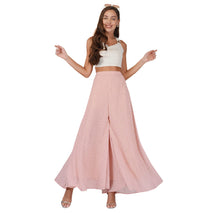 RATAN Women’s Georgette Flared Freesize Sharara Palazzo Pant with Lining M Maroon