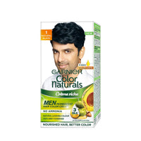 Garnier Color Naturals Crème hair color, Shade 1 Natural Black, 70ml + 60g And Garnier Color Naturals Men, Natural Black, 30ml+30gm