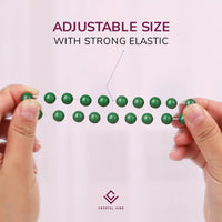 Crystal Vibe Stretchable Beaded Jade Bracelet 8mm - Bring Good Luck, Wealth, Prosperity and Happiness - Healing Crystal Green Jade Bracelet for Women Men