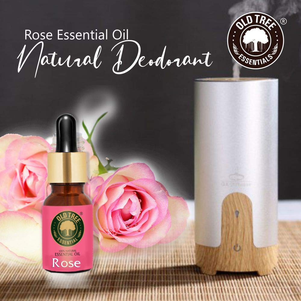 Old Tree Rose Essential Oil for Hair Growth for Women & Men (15ml) - Pure and Natural Oil with Dropper for Skin, Body, Diffuser, Aroma Therapy & Relaxation