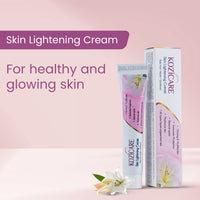 Kozicare Skin Lightening Non-Sticky Cream Lotion | Enriched with 3% Kojic Acid, 1% Alpha Arbutin, 1% Glutathione, 2% Niacinamide, 2% Vitamin C | Best for Melasma, Pigmentation, Dark/Age Spots, Uneven Skin Shade - 15gm (Pack of 4) (New Formula)
