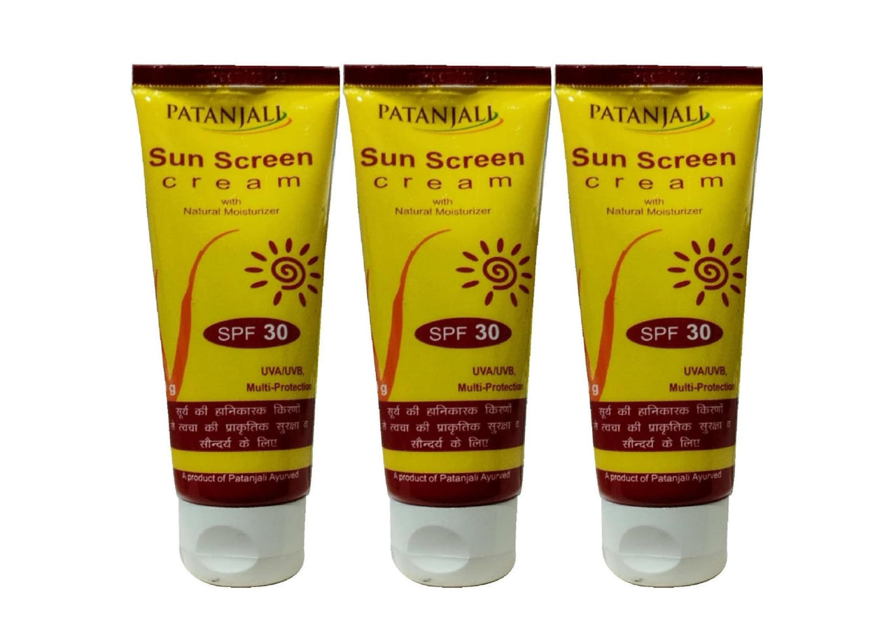 Patanjali Sun Screen Cream SPF30, 50g (Pack of 3)