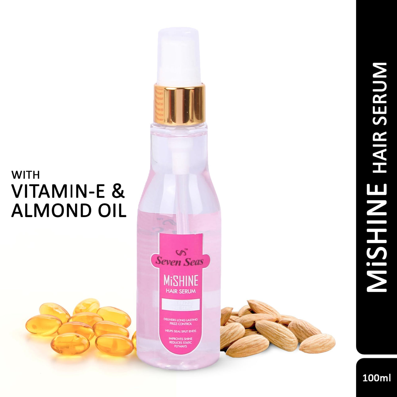 Seven Seas Mi Shine Anti Frizz & Shine Hair Serum | Provides Long Lasting Frizz Control | Softer Hair | Potection and Shine For Dry Flyaway Hair (100ml)