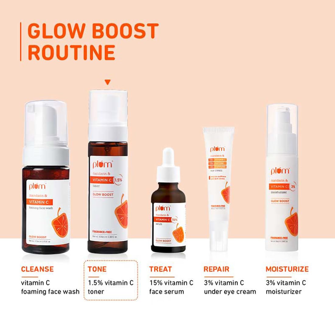 Plum Vitamin C Face Toner for Glowing Skin & Reduce Pigmentation | for Women & Men | with Mandarin & Kakadu | Alcohol Free | for Oily, Combination, Acne Prone, Dry, Normal, Sensitive Skin | 100ml