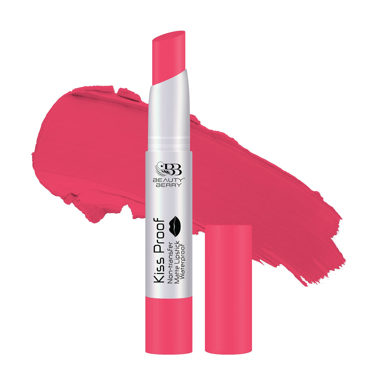 Beauty Berry Kiss Proof Matte Lipstick | Highly Pigmented Ultra Matte Long Lasting | Non-Drying, Intense Moisturizing, Lightweight | Non Transfer for Women (Baby Pink)