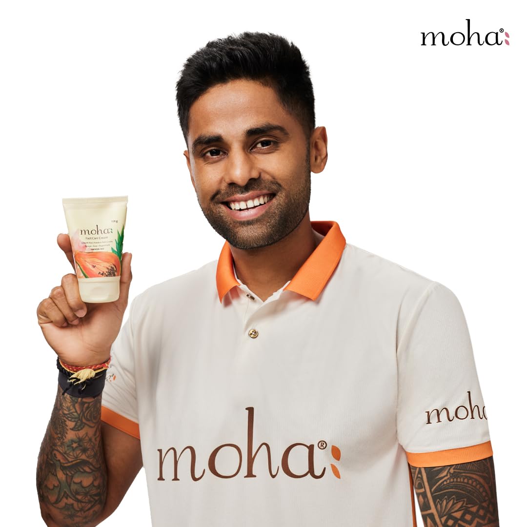 moha: Foot Cream For Rough, Dry and Cracked Heel, Feet Cream For Heel Repair With Benefits Of AleoVera, Papaya & Peppermint (50 g (Pack of 1))