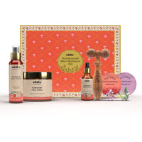 Vedix Kumkumadi Skin Radiance Kit - Ayurvedic Toner, Mask, Serum, Bakuchiol & Ayupods, Face Roller | 6 Product Combo