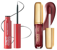 FACESCANADA Comfy Matte Liquid Lipstick - Note To Self 07, 3 Ml & damagneteyes Eyeliner - Black, 3.5Ml