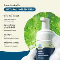 Bloom Foaming Intimate Wash with Korean Formula | (100 ml) | For Vaginal Dryness & Irritation | Enriched with Gotu Kola Extracts & Lactic Acid | Women Intimate Care | Lemongrass Fragrance