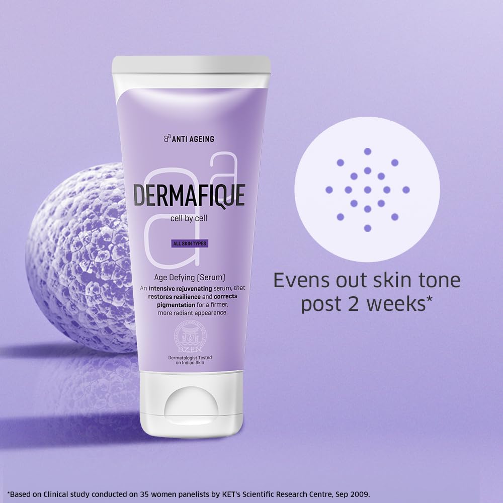 Dermafique Age Defying Serum Cream 50ml, For Firmer, Even toned Skin and Reduced Wrinkles, Dark Spots and Hyperpigmentation, Dermatologist Tested on Indian Skin, For Men and Women