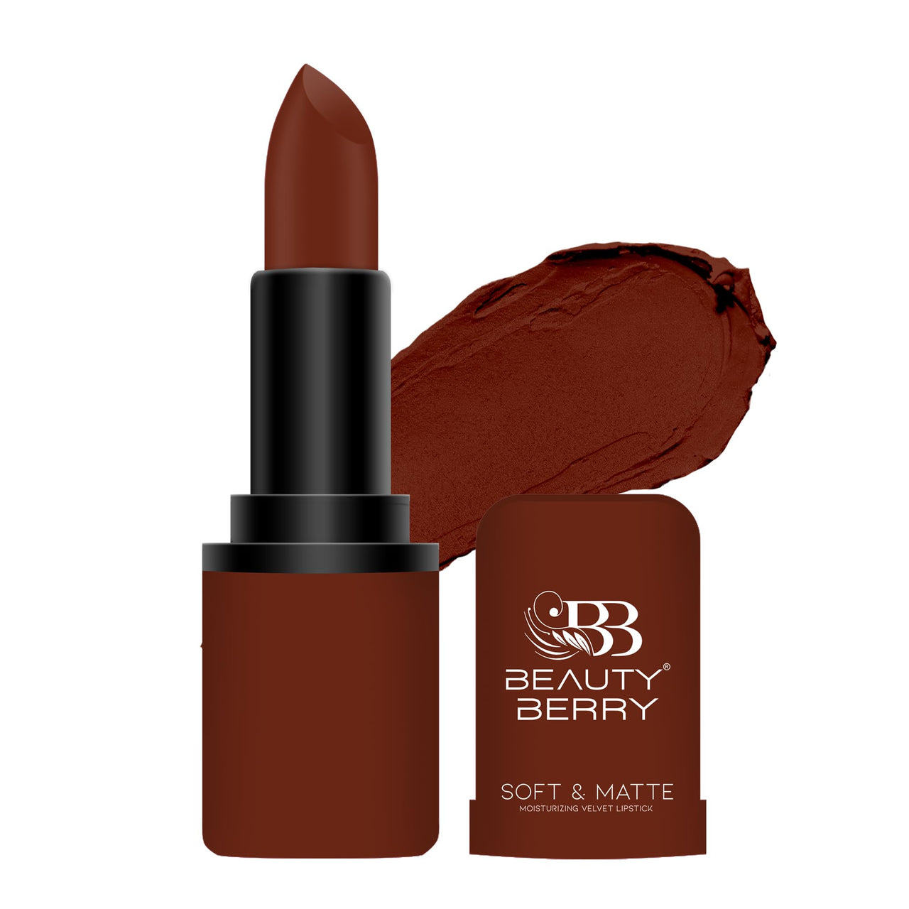 Beauty Berry Soft & Matte Lipstick | Moisturizing & Non Drying Formula with Velvet Matte Finish | Highly Pigmented and Lightweight Lipstick for Women (Ginger Snap, 4g)