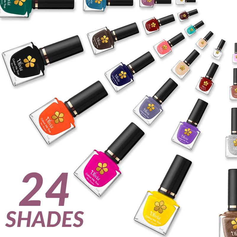 Olivia Nail Paint for Glossy Finish - 5ml (1 White Sugar)