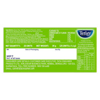 Tetley Green Tea Beauty Care, With Added Biotin, Supports Hair and Skin, 0 Calories, Natural Ginger, Mint and Lemon Flavors, 25 Sachets (1.7 g each)