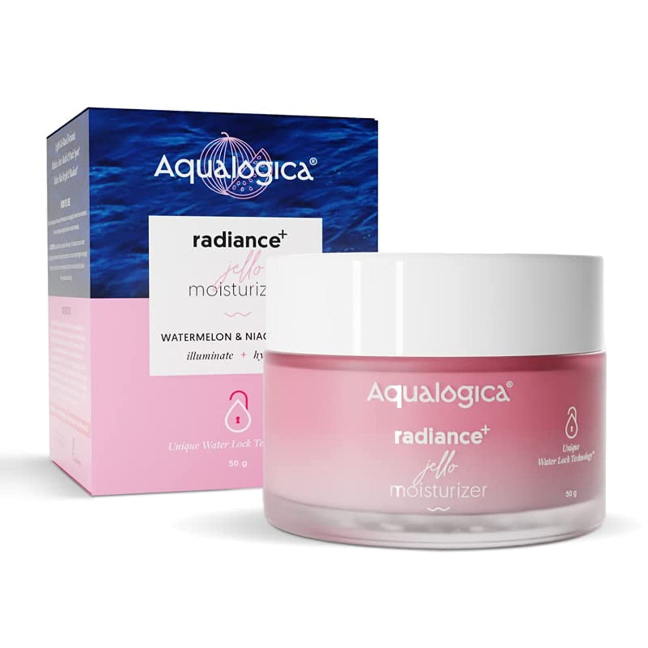 Aqualogica Radiance+ Jello Moisturizer Gel With Watermelon & Niacinamide For Pigmentation & Dark Spots - For Dry, Bright And Radiant Skin Of Women & Men -50G