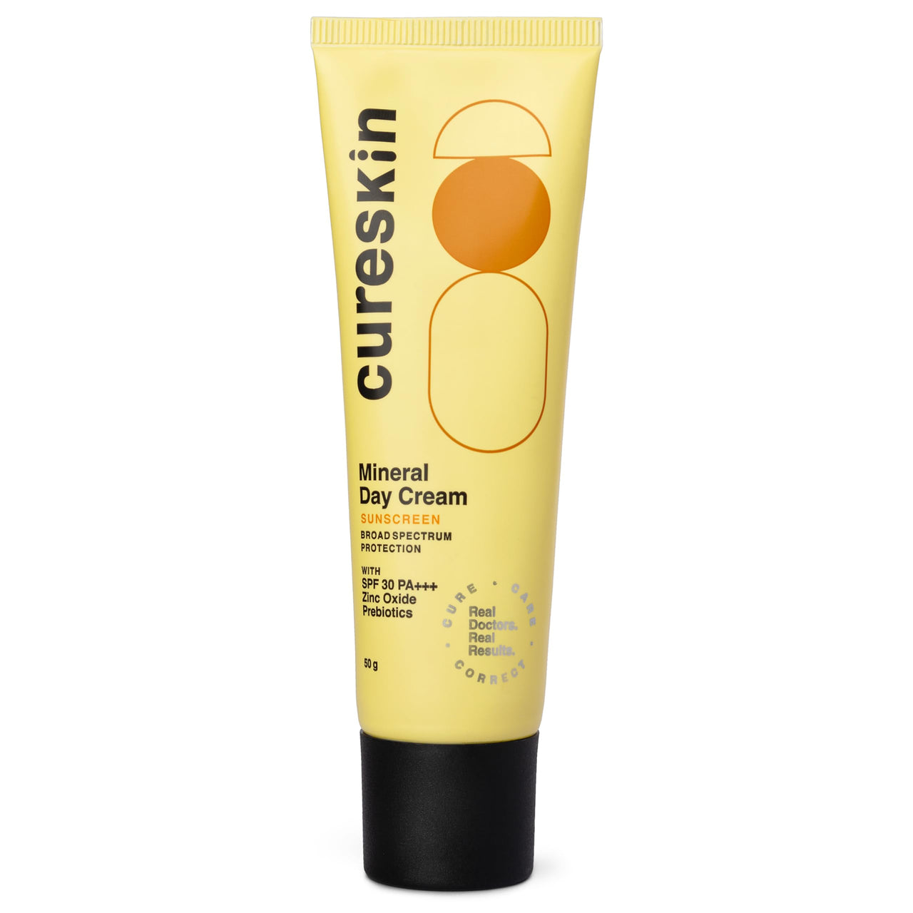 Cureskin Mineral Day Cream Sunscreen Matte Finish SPF 30 PA+++ | Broad Spectrum Sun (UVA, UVB & IR) Protection | Zinc Oxide with Prebiotics, 50 g (Pack of 1)
