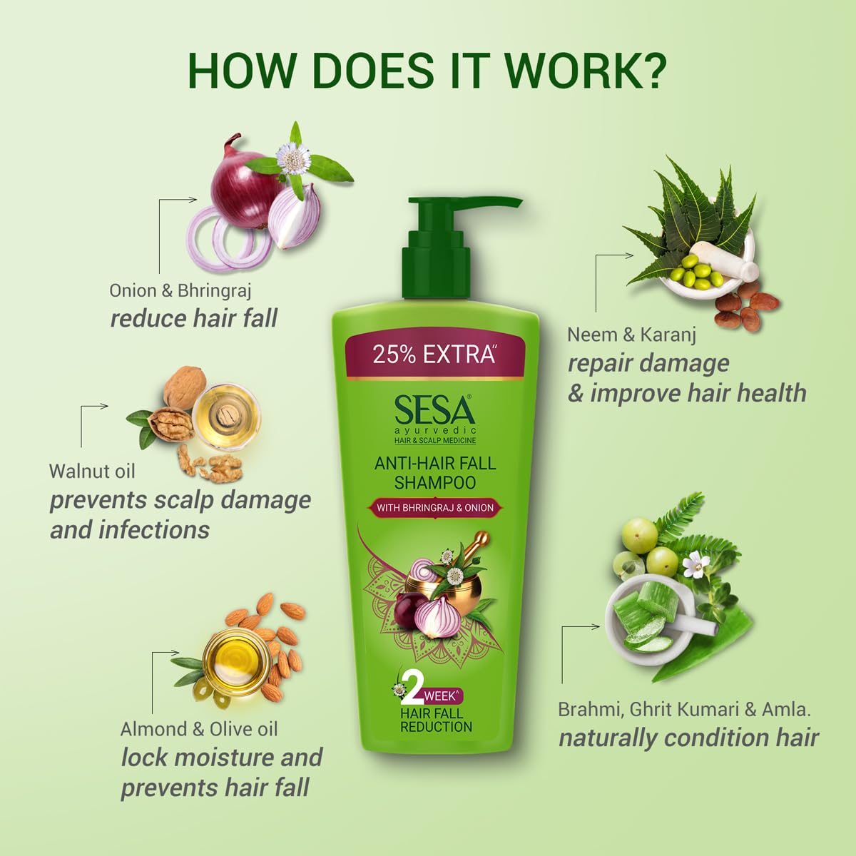 Sesa Anti Hairfall Shampoo and Conditioner Combo Hairfall Control Anti Dandruff Shampoo Infused with 17 Ayurvedic Herbs Smooth & Shiny Hair For Men & Women 500 ml + 300ml