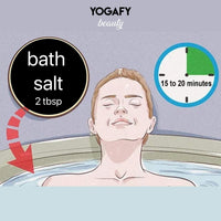 YOGAFY -Calm Lavender Epsom Bath Salt with Pink Salt - 100% Natural Aromatherapy, Relaxation and Peaceful Slumber |300g