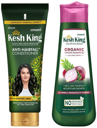 Kesh King Ayurvedic Onion Shampoo with 21 Herbs, Reduces Hairfall & Boost Hair Growth, 300ml & Kesh King Scalp and Hair Medicine Anti-Hairfall Conditioner, 200 ml