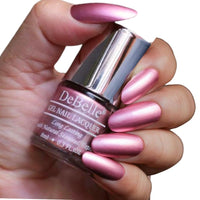 DeBelle Gel Nail Polish Chrome Glaze (Metallic Pink Nail Paint)|Non UV - Gel Finish |Chip Resistant | Seaweed Enriched Formula| Long Lasting|Cruelty and Toxic Free| 8ml
