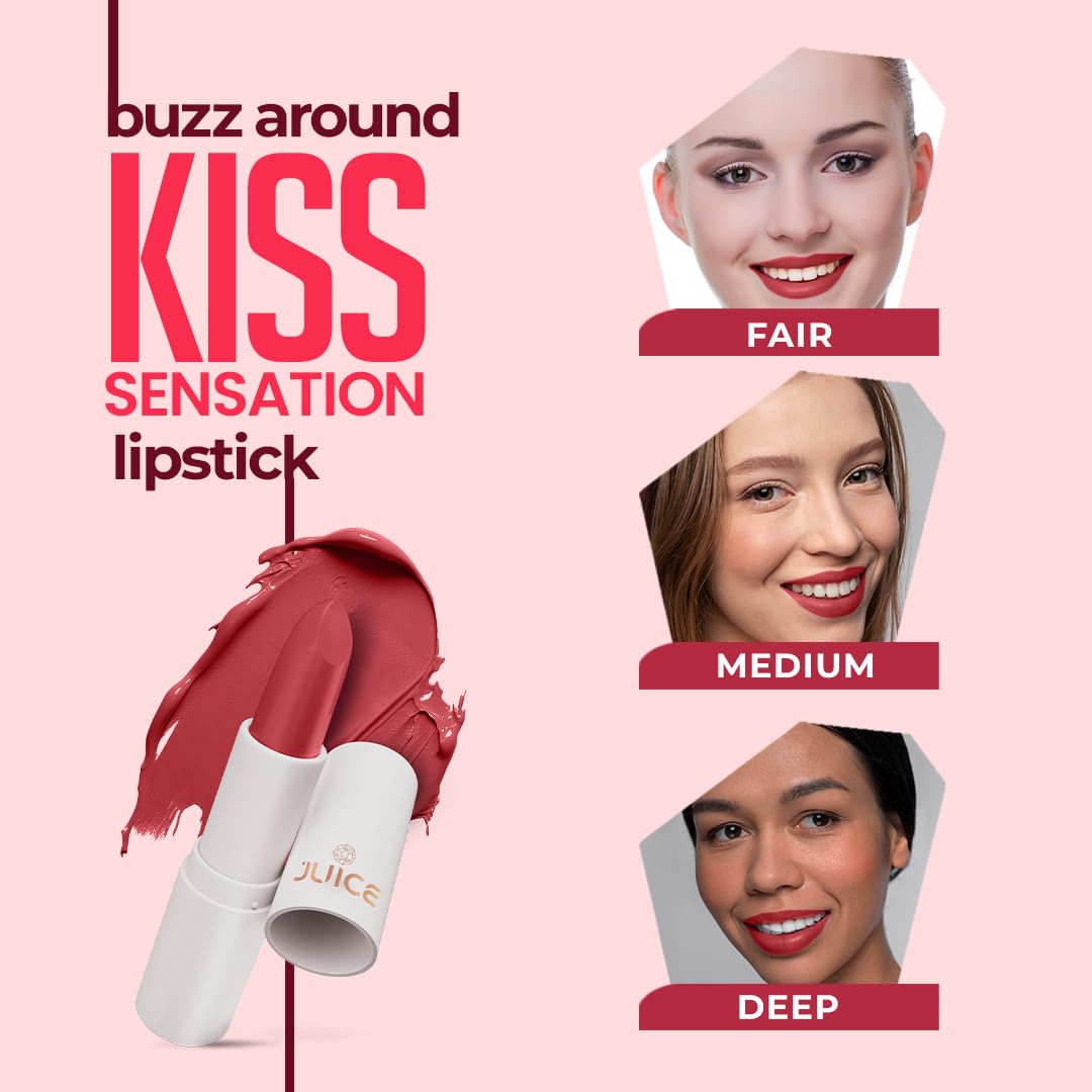 Juice Fabulous Nude - M16 Kiss Sensation Lipstick & Alluring Nude - M11 Color Luxe Liquid Lipstick with Goodness of Bio Retinol, & SPF 15 UV Protection